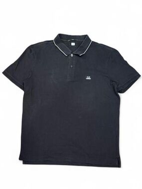 CP Company Embroidered Black Polo Shirt